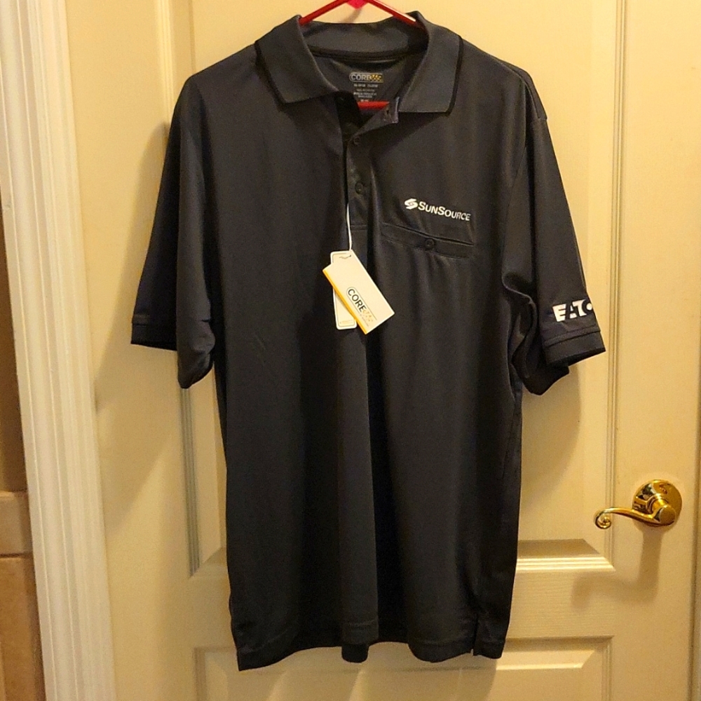CORE 365 carbon black Mens short sleeve polo embroidered size XL New wit…